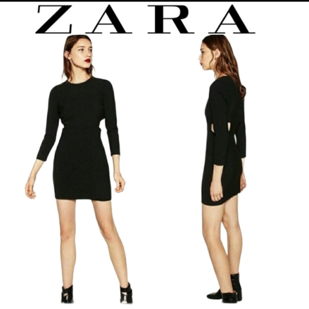 Zara long sleeve cutout sweater dress size Small